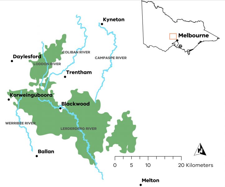 Area of national and state forest considerered in the workshops 